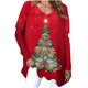 thumbnail image 2 of Puntoco, camisas casuales de manga larga para mujer, suéter, túnica suelta, tops, blusa con cuello en V y estampado navideño Puntoco Puntoco-5191, 2 of 5