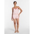 thumbnail image 3 of Joyspun Women’s Lace Trim Stretch Satin Cami and Shorts Set, 2-Piece, Sizes XS-3X, 3 of 6