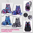 thumbnail image 3 of Girls Backpack 3PCS Color Block Backpack with Lunch Box Pencil Case Shcool Backpack for Kids Girls Gifts, 3 of 5