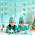 thumbnail image 3 of Ski Birthday Party Decorations 3pcs Winter Skiing Birthday Banner Bunting Teal Blue Winter Sports Birthday Party Supplies for Kids and Adult Skiing Sports Theme Birthday Party Supplies, 3 of 6