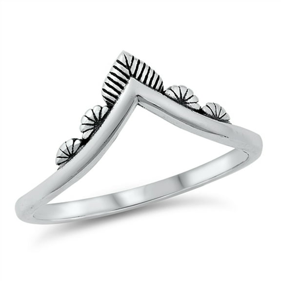 Chevron V Shape Bali Ring .925 Sterling Silver Band Jewelry Female Male Unisex Size 8
