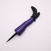 SLYNSHome Halloween Witch Legs Yard Stake Decoration,Upright Witch Striped Leg for Courtyards,Lawns Halloween Home Decor - Purple