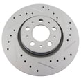 thumbnail image 4 of Geelife For 08-09 S60 06 V70 03-14 XC90 Brake Rotor Drilled & Slotted G-Coated Front Kit, 4 of 9