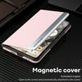 thumbnail image 5 of SaniMore for Google Pixel Fold Case, Hidden Bracket PU Leather Skin [Wear-resistant & Anti-scratch] Magnetic Closure Foding Shell Slim Fit Lightweight Shockproof Anti-drop Cover, Pink, 5 of 7