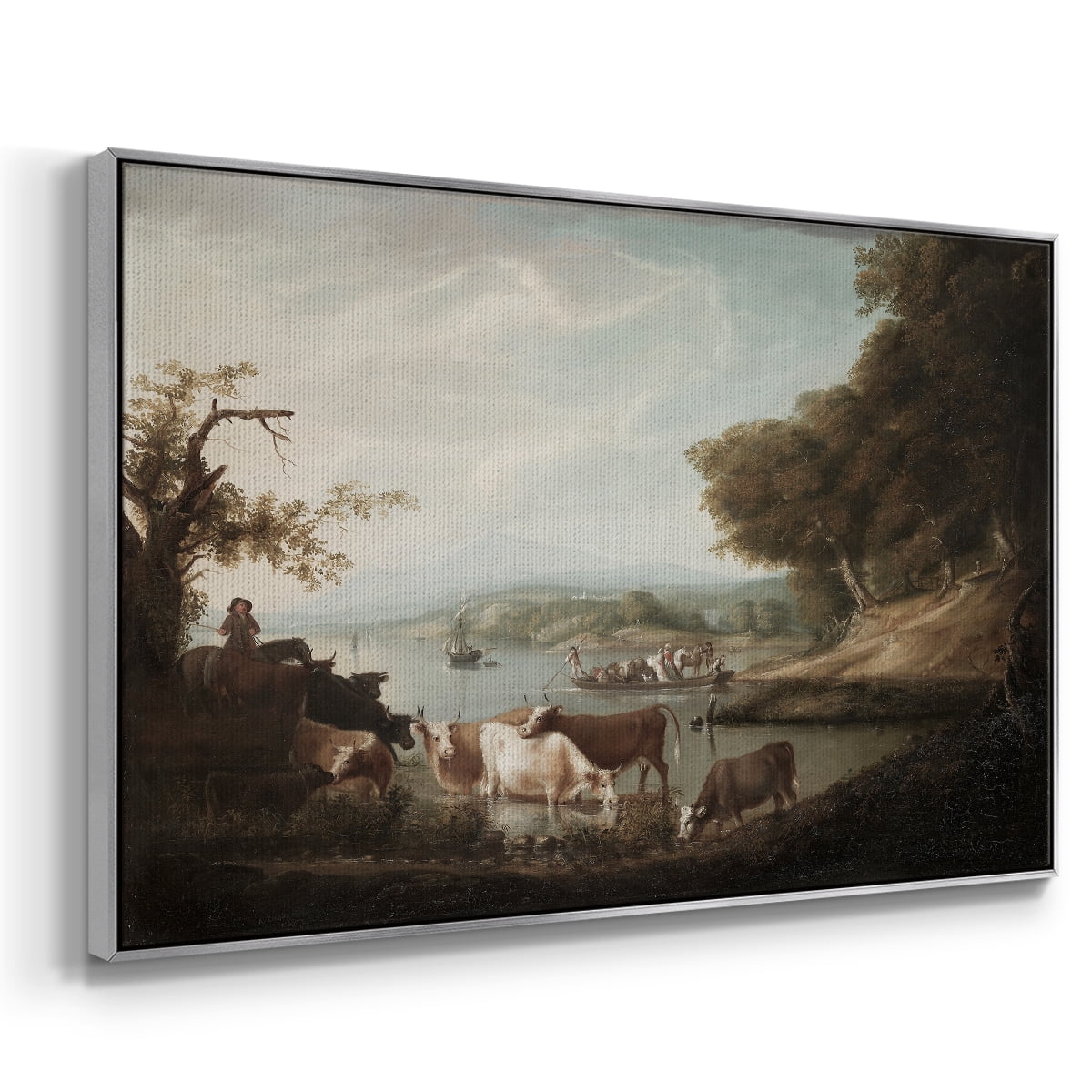 Vintage Animal Print-XXIII By Wexford Home Framed in Silver Wood Gallery Wrapped Canvas 27 in. x 41 in.