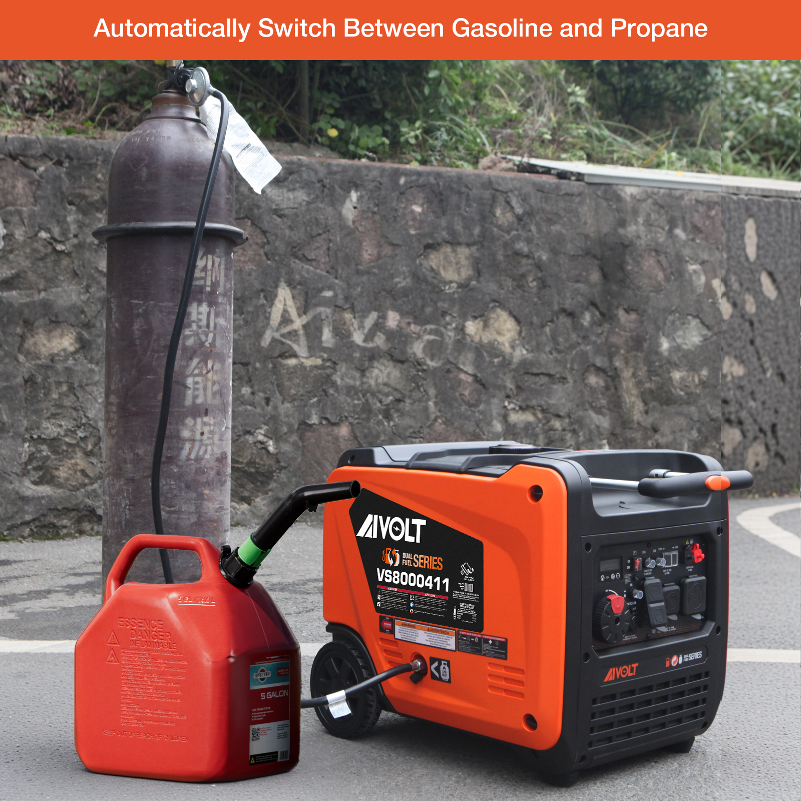 AIVOLT 8000W Dual Fuel Portable Inverter Generator with Quiet Operation & CO Auto-Shutdown