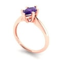 thumbnail image 2 of 1 ct Marquise Cut Natural Amethyst Solitaire 14K Rose Gold Womens Engagement Ring, 2 of 5