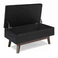 thumbnail image 3 of Simpli Home Owen 36" Small Faux Leather Storage Ottoman in Midnight Black, 3 of 9