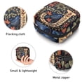 thumbnail image 3 of 1Pc Cute Period Bag Menstrual Cup Pouch, Large Storage Bag Sanitary Purse for Sanitary Napkin Pads, Letter J with Birds Leaves Retro Pattern Pads Organizer for Girls Women, 3 of 6