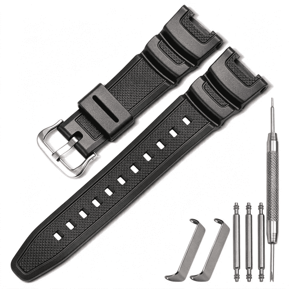 TUWAFE Resin Watch Band Replacement for Casio Sgw-100 Waterproof Sports Watch Strap Waterproof Sports Smart Watch Bands