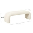 thumbnail image 5 of Leigh Cream Velvet Channeled Bench, 5 of 7