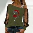 thumbnail image 2 of Funny christmas shirts Off Shoulder long sleeve shirts for women Elegant Lace Detail Casual Blouse Top For Daily Wear And Comfortable Outfit, 2 of 4