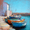 Colorful, variant on Peaceful Sunset Boat Landscape Canvas Print Hotel Lobby Decor