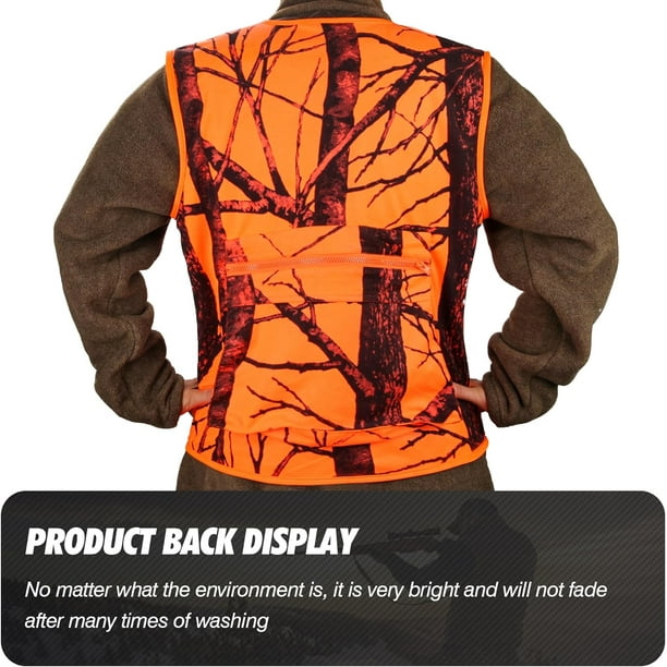 GUGULUZA Blaze Orange Hunting Vest with Pockets Deer Camo Vest for Hunting Big Game Camping Lightweight M Walmart