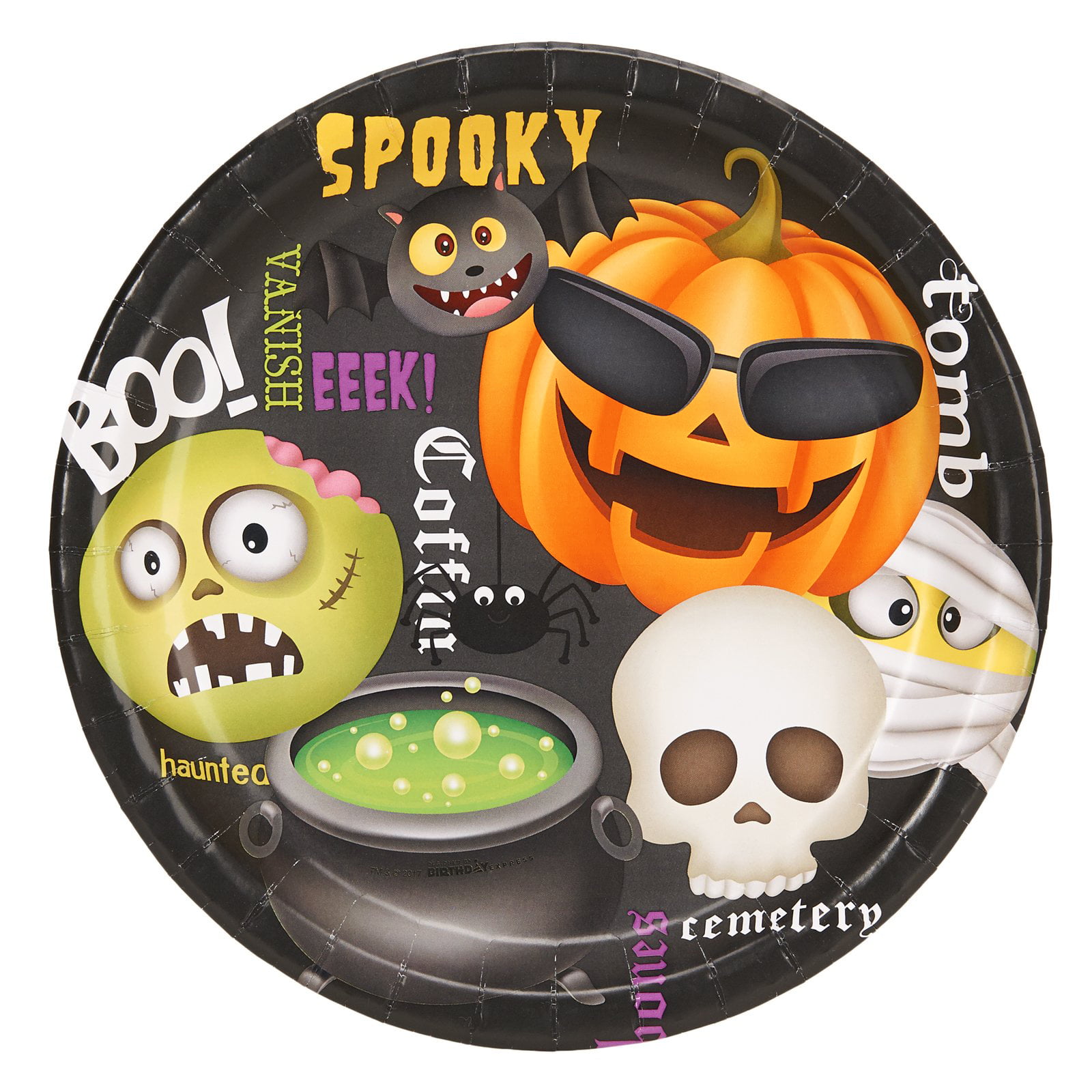 Emoji Halloween 8 Ct Paper 9" Lunch Dinner Plates