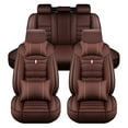 thumbnail image 3 of Maidao Car Seat Covers Leather Full Set for Mercedes-Benz for A35 2018-2024 5 Seats Compatible Airbag Water Resistant Front Rear Cushion Protector with Headrest Coffee, 3 of 7