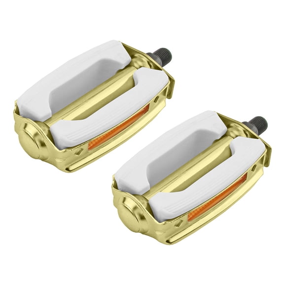 Krate Rubber Pedals 1/2 White/Gold.