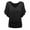 Black, variant on JINMGG Spring Tops for Women 2024 Fashion Casual Women Solid Short Sleeve Sleeve Blouse V-Neck Loose Tops