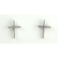 thumbnail image 2 of Sterling Silver Plain Cross Earrings with Stainless Steel Hypoallergenic Posts and Backs Item #605, 2 of 2