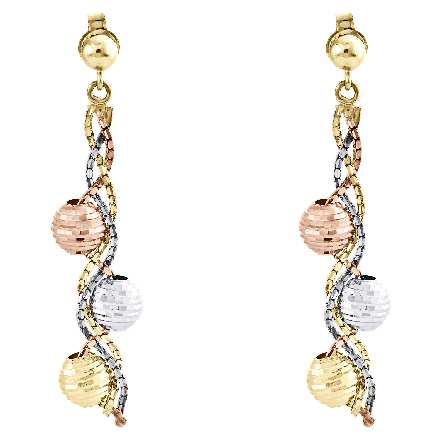 Tri Color Dangle Earrings