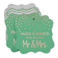 thumbnail image 3 of Inkdotpot Real Rose Gold Foil Hugs & Kisses From The New Wedding Tags Favor Bracket Shape Hang Pack Of 50 Paper Tags, 3 of 7