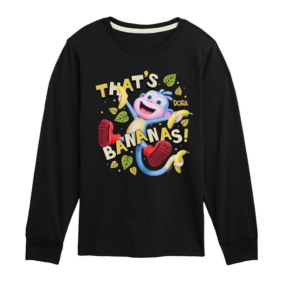 Dora The Explorer - Thats Bananas - Youth Boys Long Sleeve Graphic T-Shirt