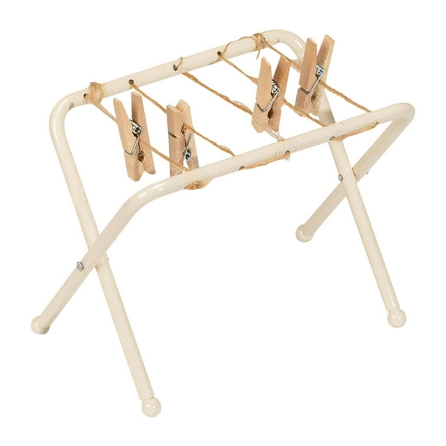 Tendedero de Ropa para Casa de Muñecas Sunnimix Miniatura Blanco