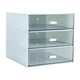 thumbnail image 1 of Caja de almacenamiento de cajones Caja de almacenamiento de plástico ABS con compartimentos para encimeras Tres cuadrículas azules kusrkot Estuche de almacenamiento, 1 of 7