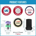 thumbnail image 4 of Wheel Accessories Parts 24 Pcs M14x1.5 14x1.5 Thread Short Truck 1.50" Long Lug Nuts Black 7 Spline Fits Jeep Wagoneer Grand Wagoneer 2019+ Ram 1500, 4 of 6