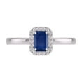 thumbnail image 5 of TimeLe$$ Classics Round and Emerald Cut Natural Sapphire Gemstone Ring in 14K White Gold (Size: 7), 5 of 6