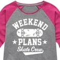 thumbnail image 3 of Instant Message - Skateboarding - Weekend Plans Skate Crew - Toddler & Youth Girls Raglan T-Shirt, 3 of 6