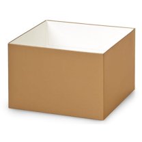 Pack Of 25, 6 X 6 X 4" Solid Metallic Gold Gift & Gourmet Boxes Bases W/Clean White Interior