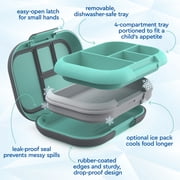 Bentgo Chill Kids Leak-Proof Lunch Box - 4-Compartment Bento Box with Built-In Ice Pack, 3.3 Cup Capacity, PFAS & BPA-Free, Microwave & Dishwasher Safe, Ideal Size for Ages 3 to 7 (Electric Aqua)