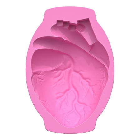 

Hzsb Halloween Silicone Cake Mold Realistic Human Heart Shape Reusable Easy to Clean DIY Baking Tools for Cookies Chocolates