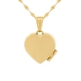 thumbnail image 1 of Cadena Con Dije De Corazón Relicario Liso Oro Sólido 10k, 1 of 6
