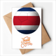 thumbnail image 1 of Copa Mundial de fútbol de Costa Rica bandera nacional Nota en blanco del sobre de la tarjeta de agradecimiento, 1 of 4