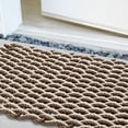 thumbnail image 3 of Wicked Good Doormats, Outdoor Door Mats, Marine-Grade Rope Front Door Mats Handwoven in Maine, Nautical Rope Doormat, Lobster Rope Doormat, Brown and Light Tan Double Weave, 24" x 36", 3 of 3
