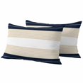 thumbnail image 6 of Navy Beige Striped Outdoor Pillow Covers 20x12 Inch Lumbar Pillow Covers Set of 2 Waterproof Decorative Throw Pillow Cases Gradient Geometric Blue White Cushion Covers for Patio Furniture Garden, 6 of 8