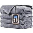 thumbnail image 1 of SUNNY HEAT Heated Electric Blanket Soft Flannel Full Size 72" x 84", Fast HEAT, 10 Heating Settings & 12 Hours Auto Shut-Off, Grey, 1 of 7
