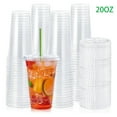thumbnail image 4 of Clear Plastic Cups With Flat Lids & Straws Disposable Party Cups for Ice Coffee, 4 of 15