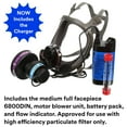 thumbnail image 2 of 3M Powerflow 6800PF Face-Mounted Powered Air Purifying Respirator (PAPR), Full Facepiece, Rechargeable Battery, Medium. Each, 2 of 4