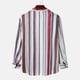 thumbnail image 5 of Top de camisa a rayas de manga larga con cuello levantado y bolsillo lateral único para otoño e invierno para hombre Pompotops  oipoqjl53327, 5 of 9