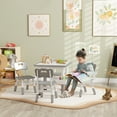 thumbnail image 2 of Qaba 5 Pieces Height Adjustable Kids Table and Chair Set for Playroom Grey, 2 of 10