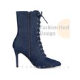 thumbnail image 3 of BLISSFUL STEP Pointed Toe Lace Up Stiletto Heels Ankle Boots for Women, 3 of 6