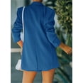thumbnail image 2 of 2 Piece Women's Open Front Long Sleeve Blazer & Solid Shorts Pants Suit Sets, 2 of 4