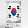 thumbnail image 1 of Korean Flag Tapestry, Grunge Brush Paint on Backdrop Effect, Fabric Wall Hanging Decor for Bedroom Living Room Dorm, 5 Sizes, Grey Multicolor, by Ambesonne, 1 of 1