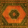 thumbnail image 1 of Ahgly Company Machine Washable Indoor Square Medallion Yellow Traditional Area Rugs, 5' Square, 1 of 4