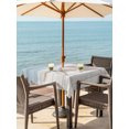 thumbnail image 3 of Outdoor Tablecloth with Umbrella Hole for Patio/Picnic/Party/Camping, Coastal Beach Waterproof Table Cloth Square Cover Washable, Summer Nautical Starfish Shell Wooden Gray Blue (54"x 54"), 3 of 9