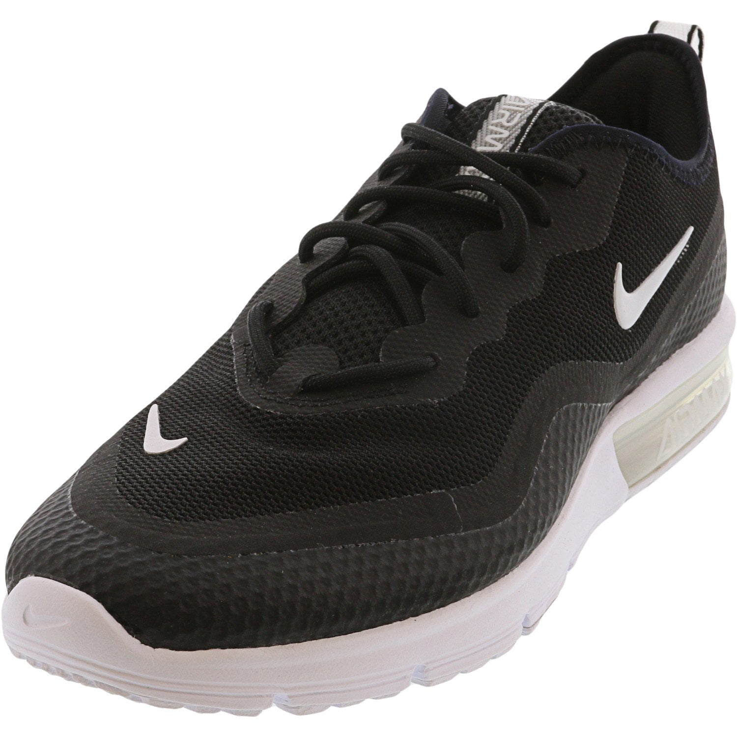 nike black & white air max sequent 4.5 trainers