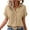 !Khaki, variant on Pxiakgy Women Linen Shirts Button Down Cotton Short Sleeve Blouses V Neck Collared Button-Up Gauze Tops Wrinkled Fabric Blouse Fashionable and Casual Single Pocket Slit Mid Sleeved Top Shirt Beige L